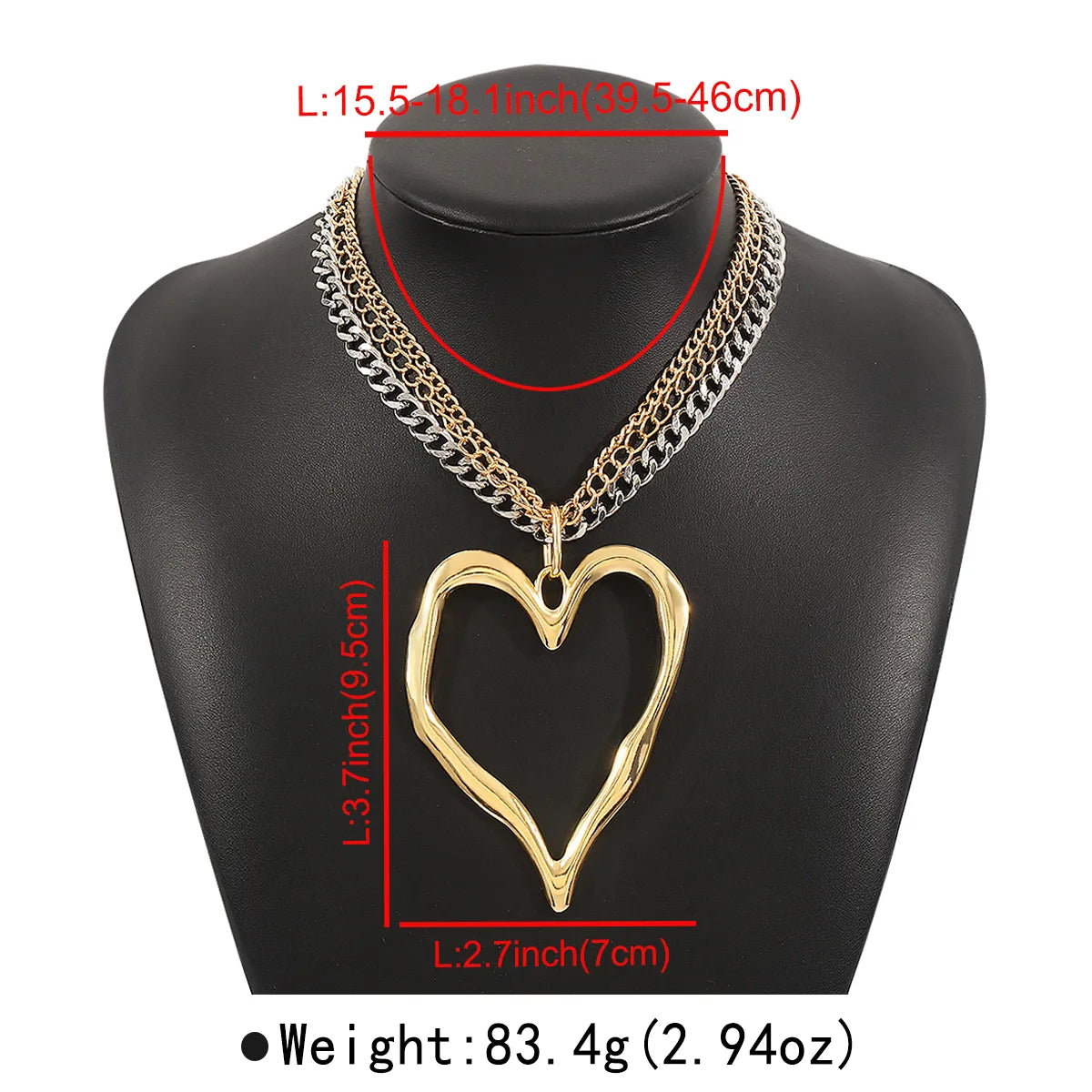 Exaggerated Punk Heart Shape Alloy Wholesale Pendant Necklace