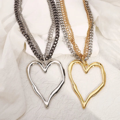 Exaggerated Punk Heart Shape Alloy Wholesale Pendant Necklace