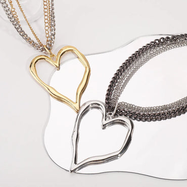 Exaggerated Punk Heart Shape Alloy Wholesale Pendant Necklace