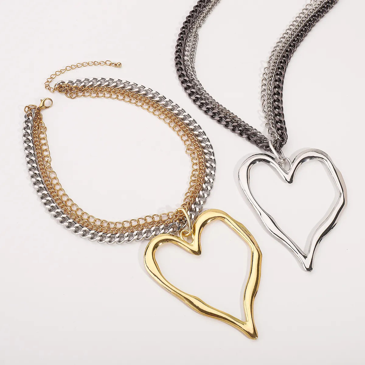 Exaggerated Punk Heart Shape Alloy Wholesale Pendant Necklace