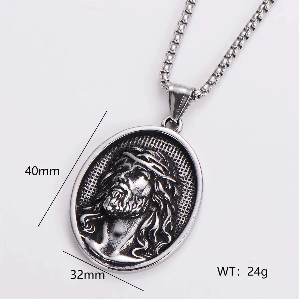 Exaggerated Punk Human Geometric Cross 304 Stainless Steel Polishing No Inlaid Men'S Pendant Necklace