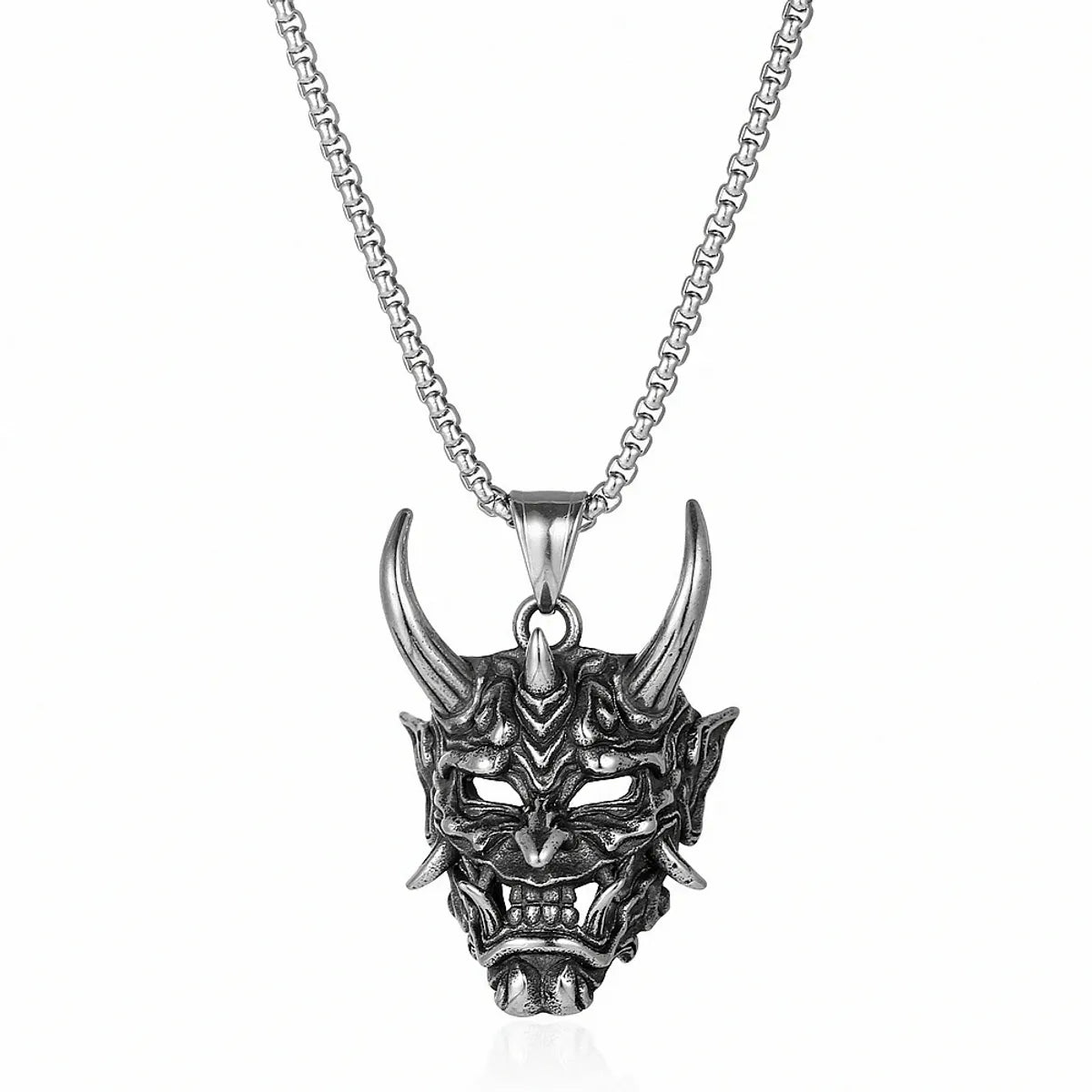 Exaggerated Punk Mask Stainless Steel Alloy Plating Hollow Out Unisex Pendant Necklace Long Necklace Necklace Pendant