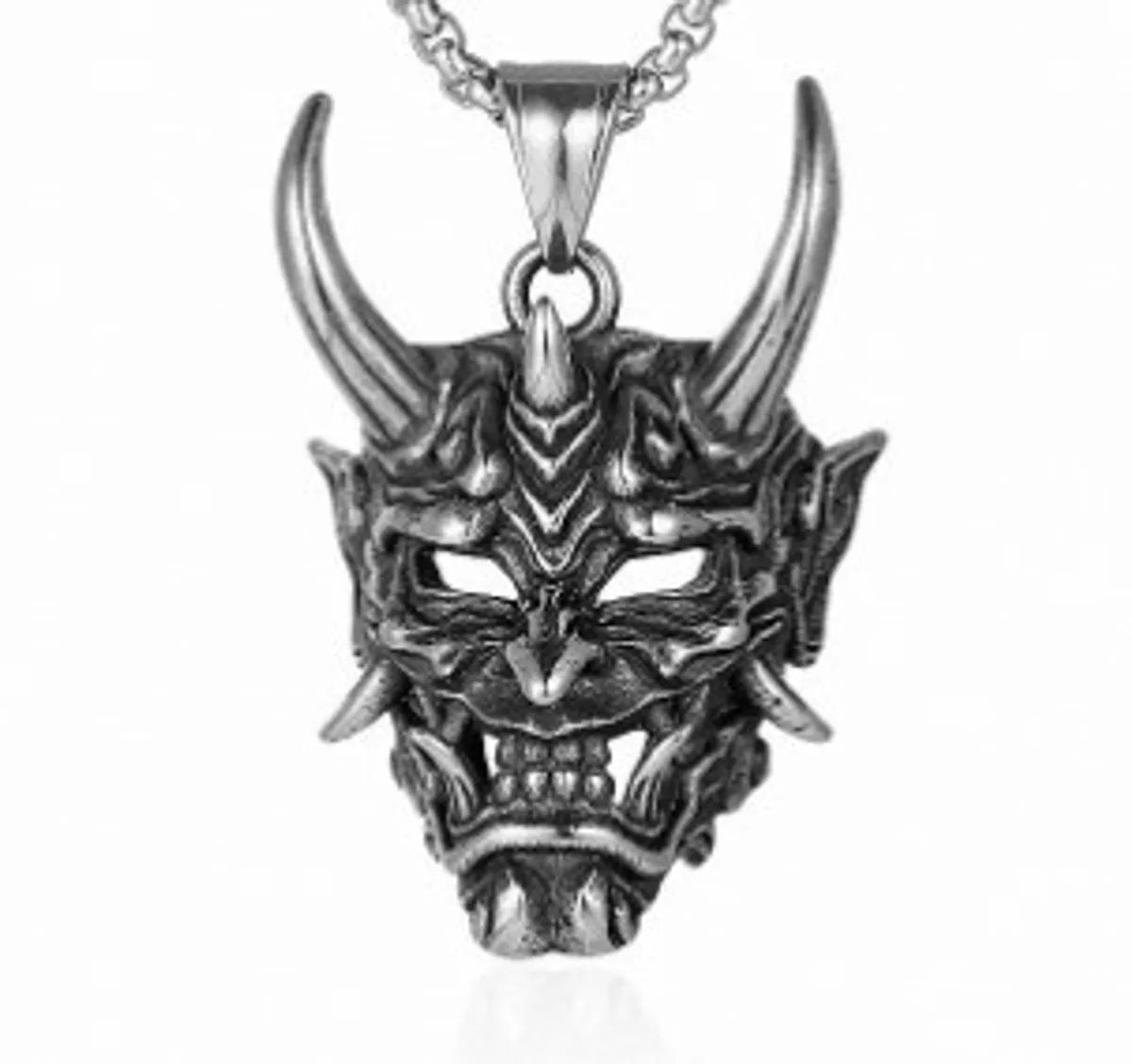 Exaggerated Punk Mask Stainless Steel Alloy Plating Hollow Out Unisex Pendant Necklace Long Necklace Necklace Pendant