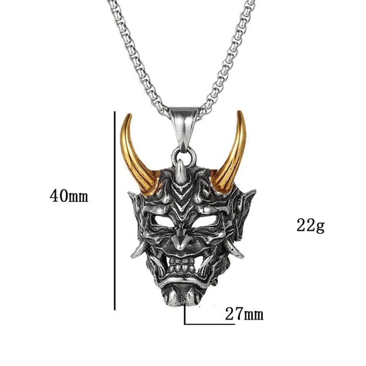 Exaggerated Punk Mask Stainless Steel Alloy Plating Hollow Out Unisex Pendant Necklace Long Necklace Necklace Pendant