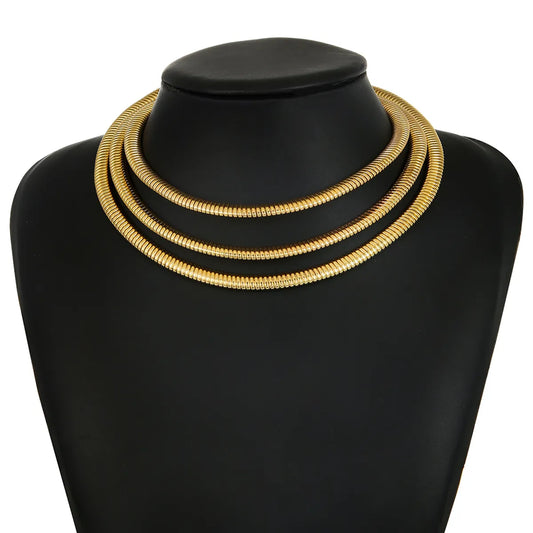 Exaggerated Punk Simple Style Solid Color Alloy Wholesale Choker