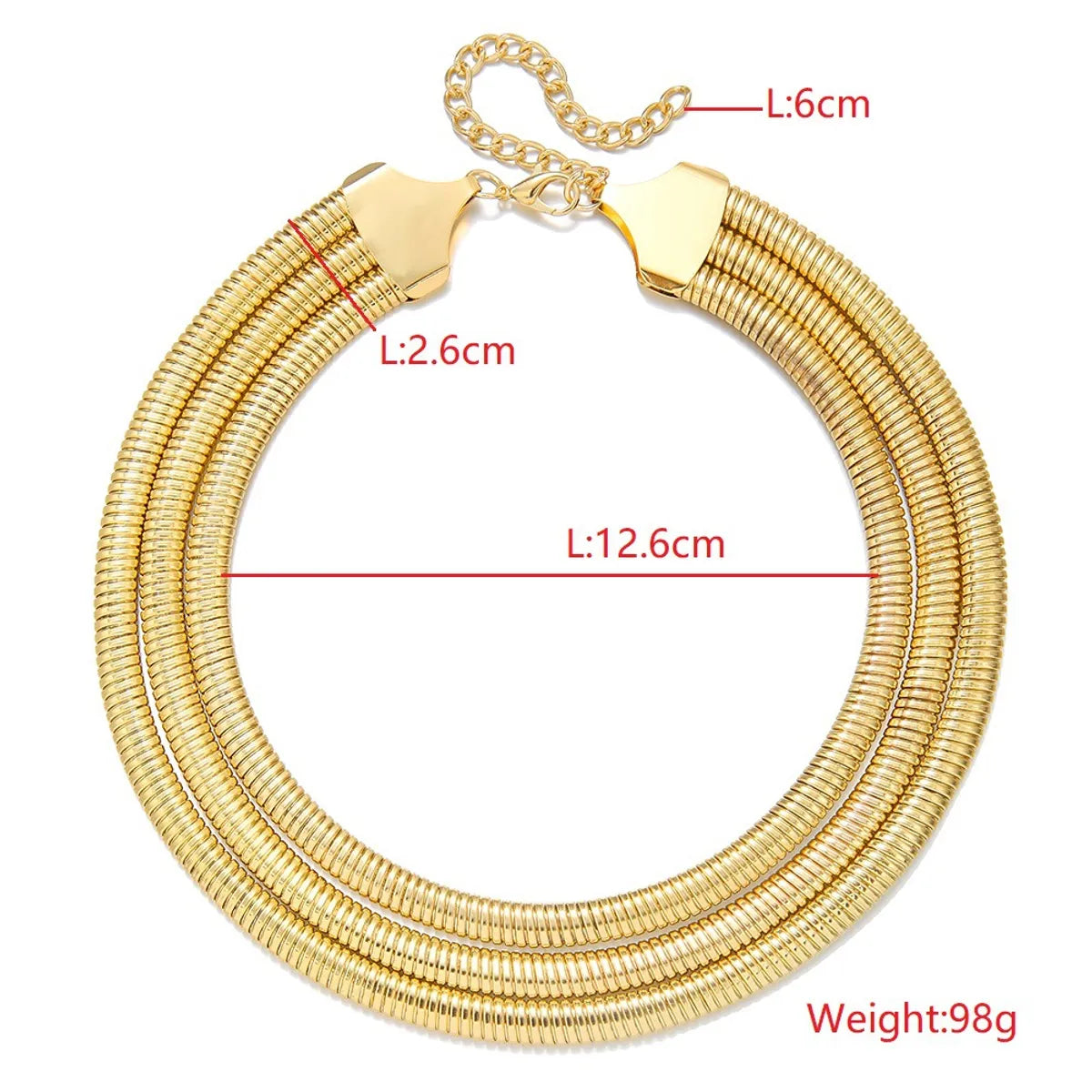 Exaggerated Punk Simple Style Solid Color Alloy Wholesale Choker