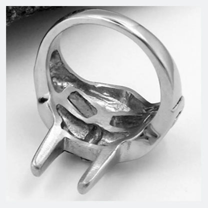 Exaggerated Punk Skull Stainless Steel Hollow Out Men'S Rings