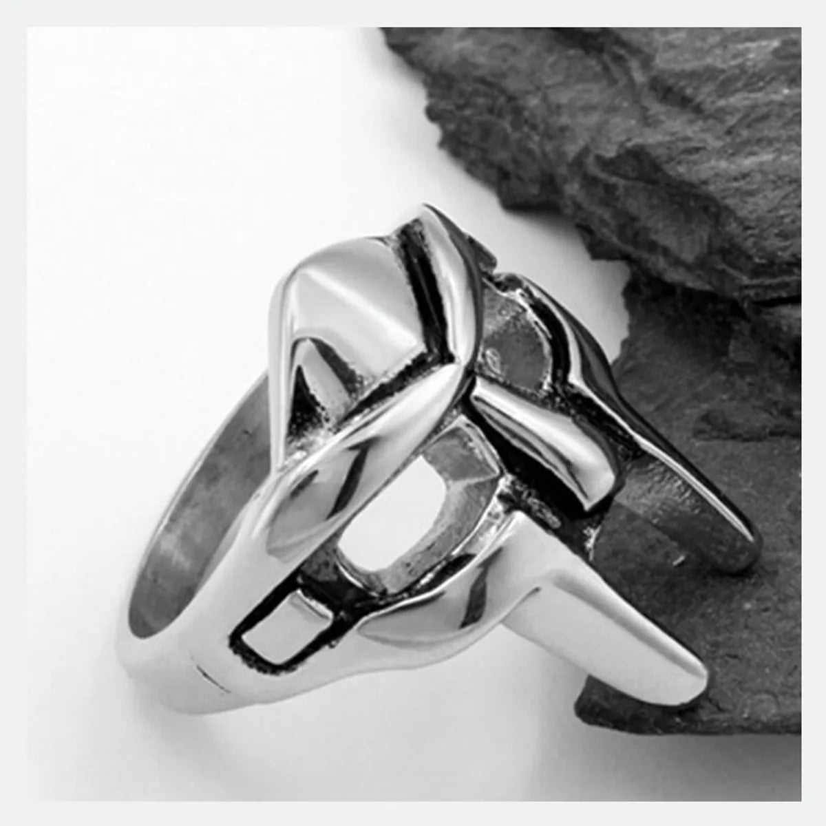 Exaggerated Punk Skull Stainless Steel Hollow Out Men'S Rings