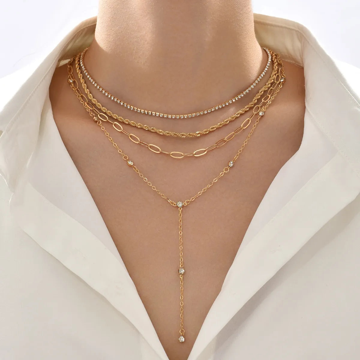 Exaggerated Punk Star Alloy Wholesale Layered Necklaces Long Necklace