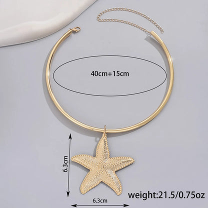 Wholesale Jewelry Exaggerated Punk Starfish Iron Choker