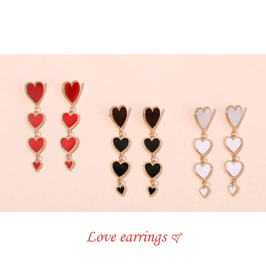 Exaggerated  Retro Love Tassel Earrings