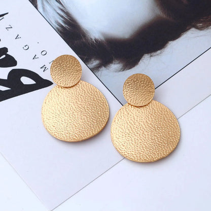 Exaggerated Round Alloy Shell Plating Women's Drop Earrings