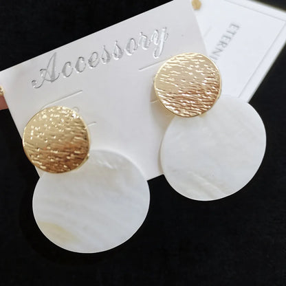 Exaggerated Round Alloy Shell Plating Women's Drop Earrings