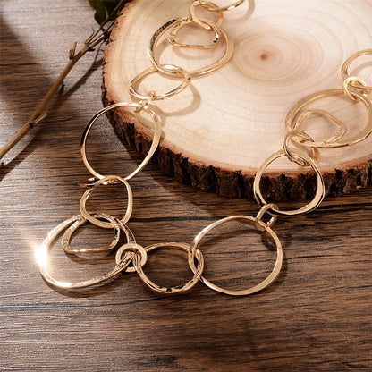 Exaggerated Sexy Streetwear Circle Gold Plated Silver Plated Alloy Wholesale Necklace