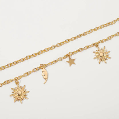 Exaggerated Sexy Sun Star Moon Iron Wholesale Waist Chain