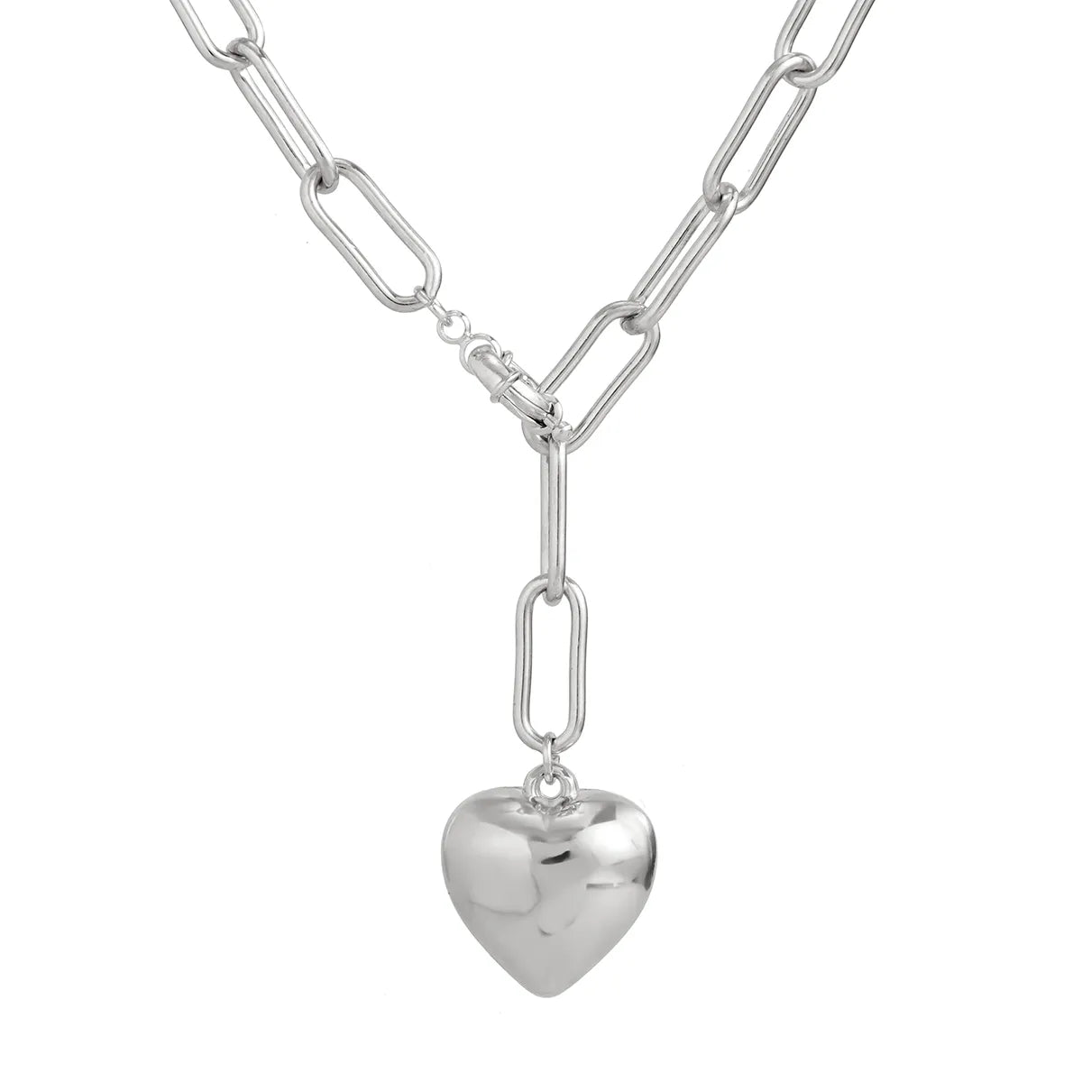 Wholesale Jewelry Exaggerated Simple Style Classic Style Heart Shape CCB Iron Three-Dimensional Chain Pendant Necklace