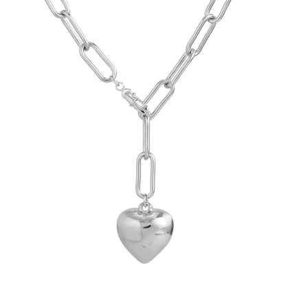 Wholesale Jewelry Exaggerated Simple Style Classic Style Heart Shape CCB Iron Three-Dimensional Chain Pendant Necklace