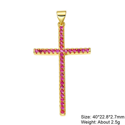 Exaggerated Simple Style Cross Copper Plating Inlay Pearl Zircon Gold Plated Charms