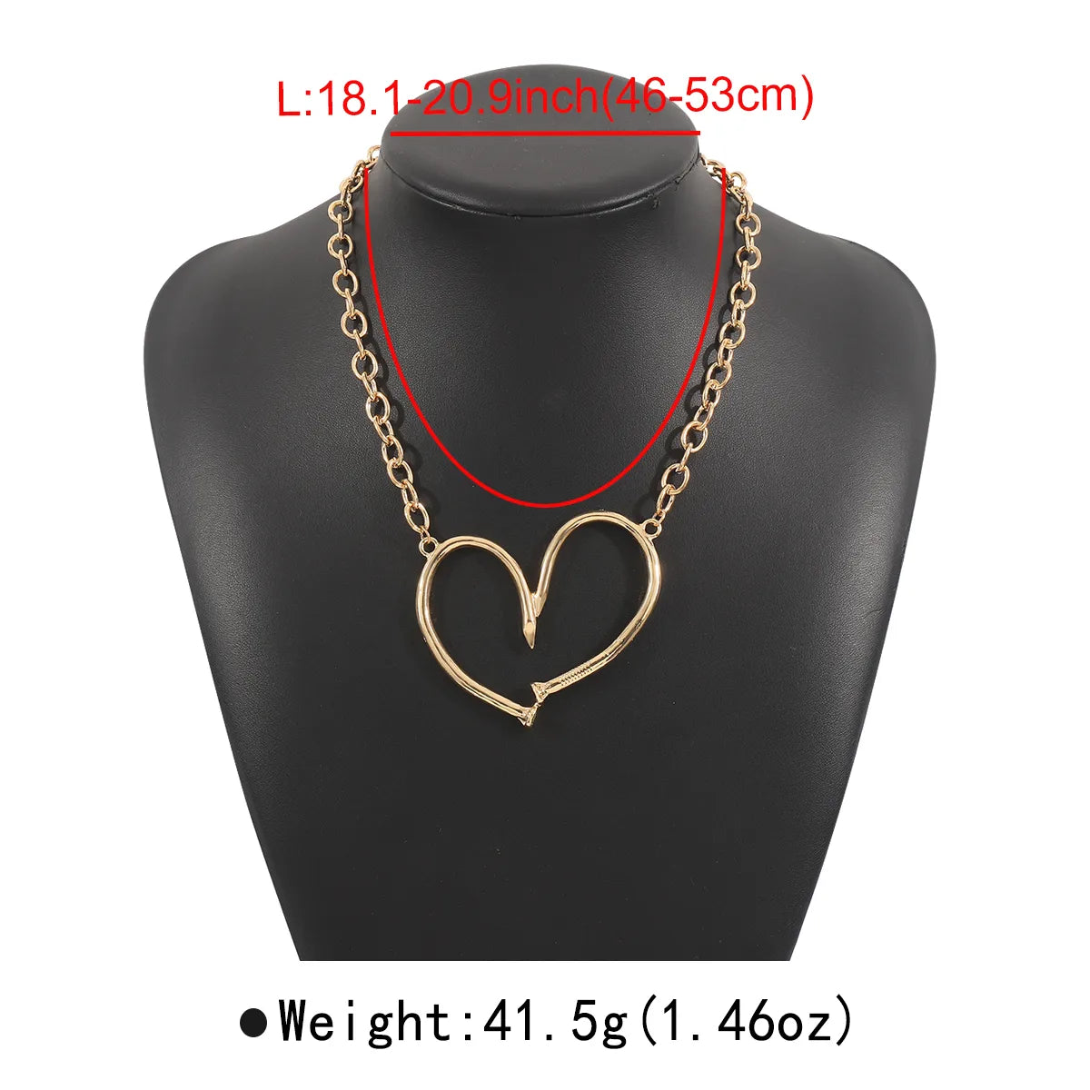 Exaggerated Simple Style Heart Shape Alloy Wholesale Necklace