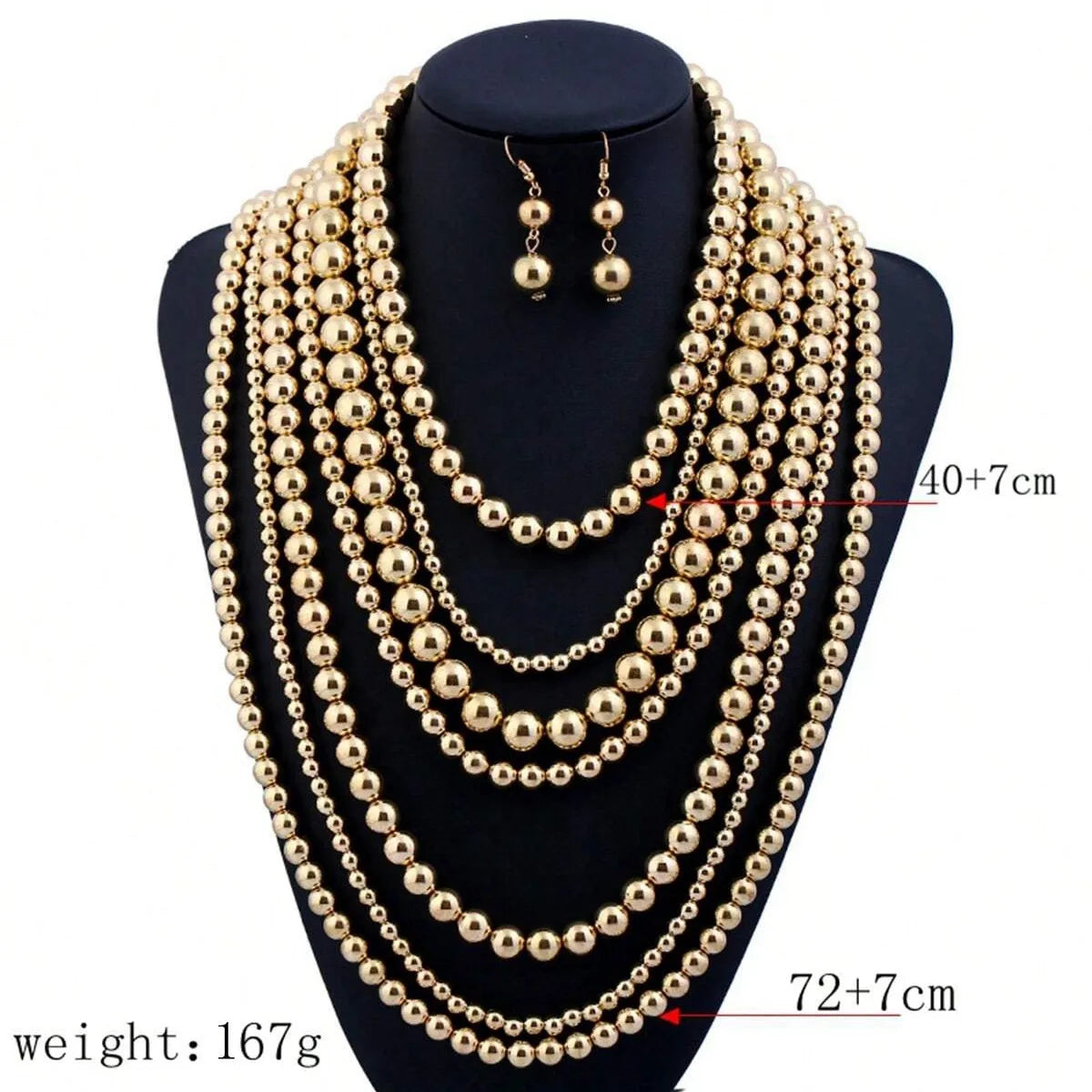 Exaggerated Simple Style Round CCB Beaded Unisex Jewelry Set