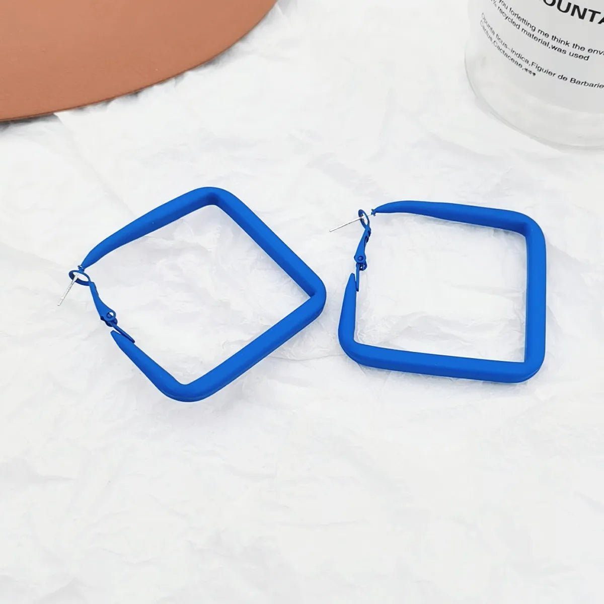 Exaggerated Square Alloy Stoving Varnish Earrings