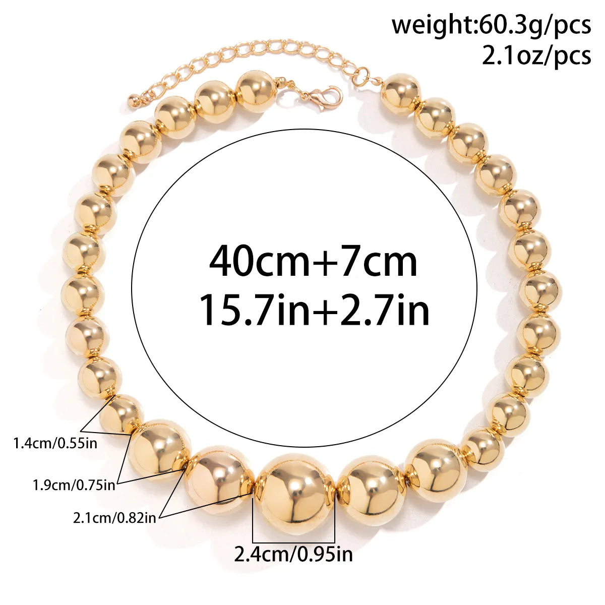 Exaggerated Streetwear Geometric CCB Beaded Women's Necklace