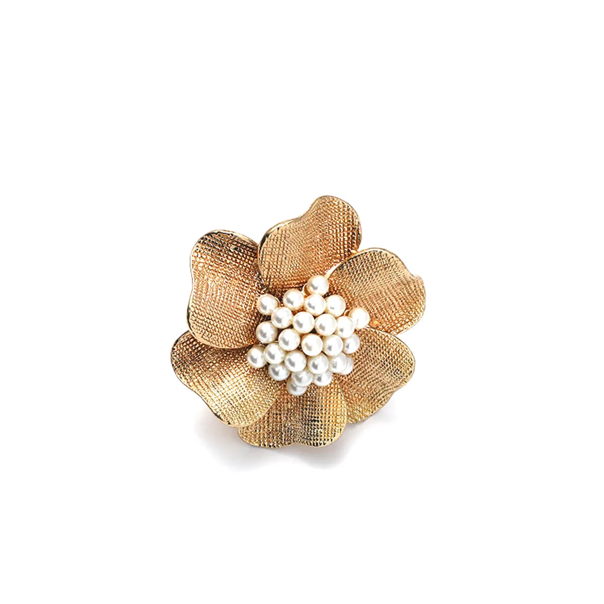 Exaggerated Sweet Flower Alloy Inlay Pearl Women'S Rings