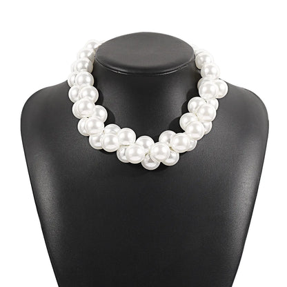 Exaggerated Wedding Geometric Imitation Pearl Wholesale Necklace