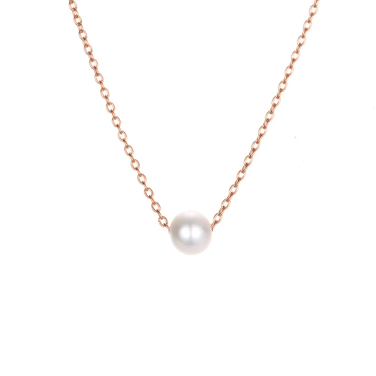 Explosion Accessories Simple Pearl Pendant Stainless Steel Gold-plated Necklace Clavicle Chain Distribution Wholesale Gooddiy