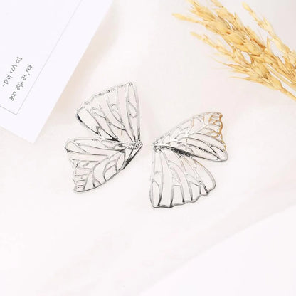 Fashion Butterfly Plating Metal No Inlaid Earrings Ear Studs