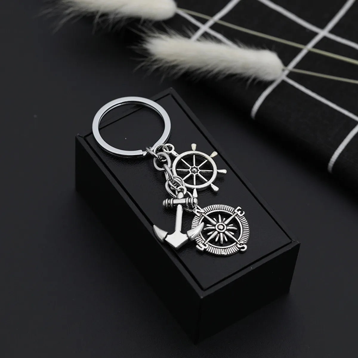 Explosion Models Compass Key Chain Leisure Anchor Anchor Rudder Metal Key Chain Pendant Accessories Hot Wholesale Nihaojewelry