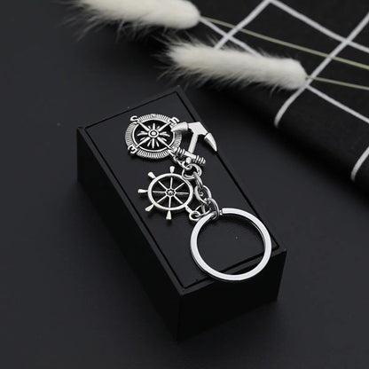 Explosion Models Compass Key Chain Leisure Anchor Anchor Rudder Metal Key Chain Pendant Accessories Hot Wholesale Nihaojewelry