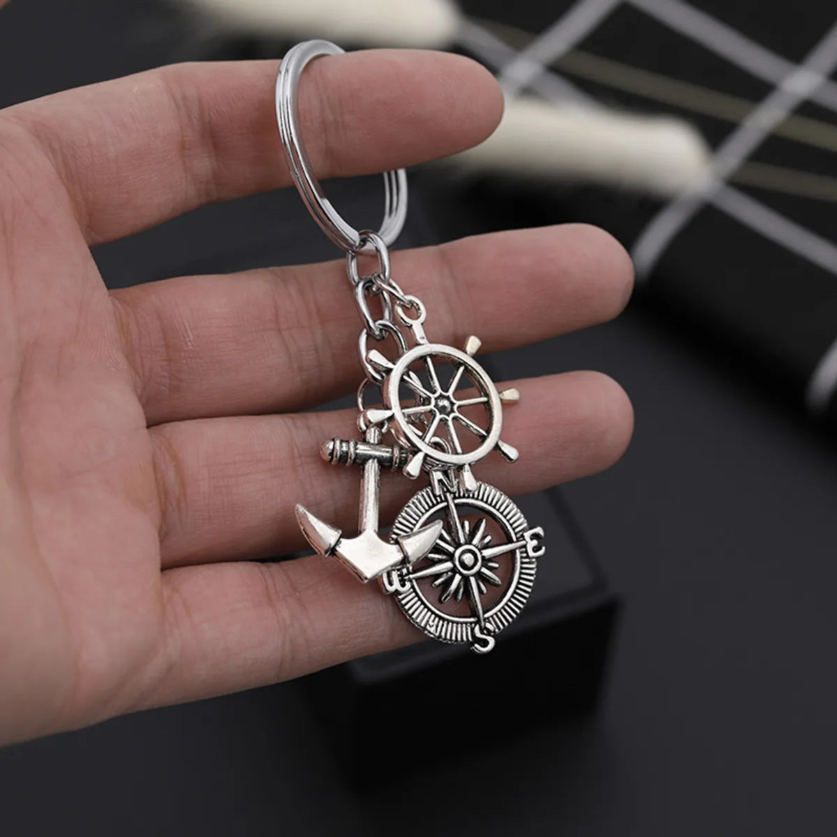 Explosion Models Compass Key Chain Leisure Anchor Anchor Rudder Metal Key Chain Pendant Accessories Hot Wholesale Nihaojewelry