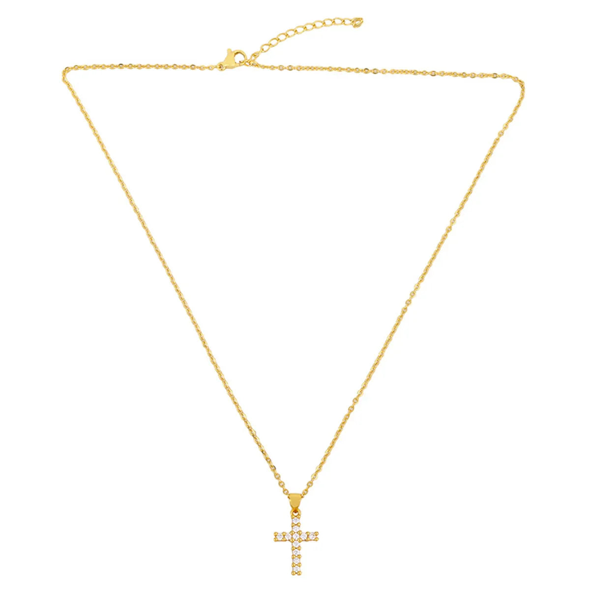 Fashion Cross 18k Gold Plated Necklace In Bulk