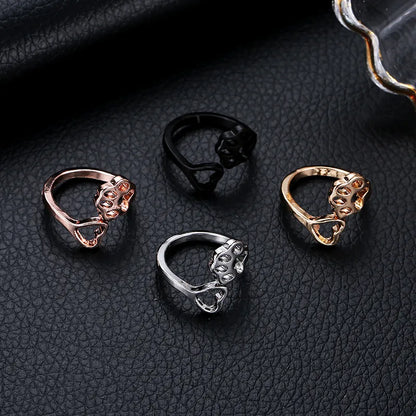 Explosion Models Ring Simple Dog Claw Ring Creative Hollow Out Love Dog Claw Opening Ring Tail Ring Wholesale