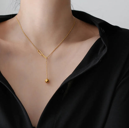 304 Stainless Steel 18K Gold Plated Simple Style Plating Geometric Necklace