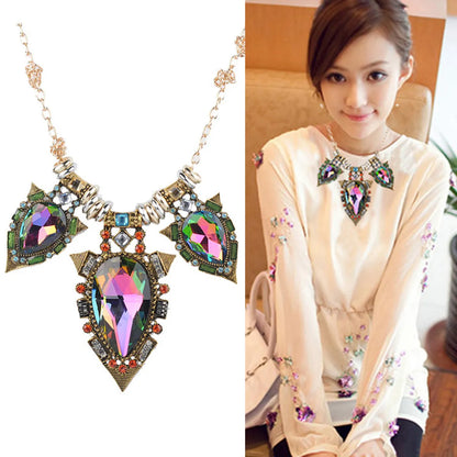 Exquisite Fashion Exaggerated Full Of Diamond Alloy Necklace