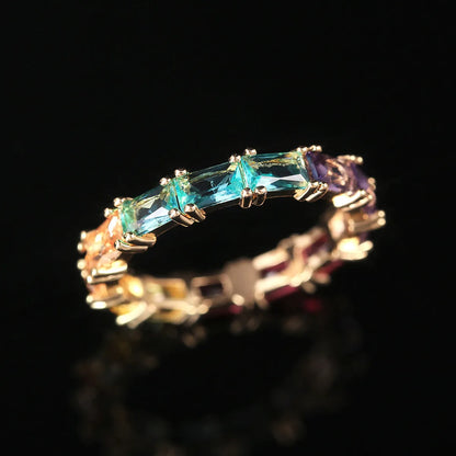 Exquisite Fashion Iridescent Zircon Ladies Copper Fine Rings Wholesale