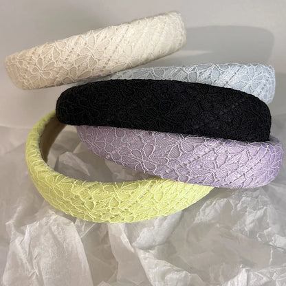 Fabric Hook Flower Sponge New Wide-Brimmed Sweet Hairband