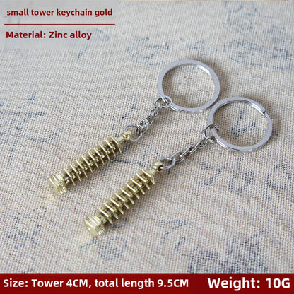 Factory Sales Metal Simulation Shell Pistol Tank Aircraft Hammer Bell Ear Spoon Keychain Uncle Souvenir