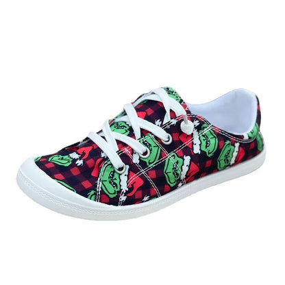 Factory Spot New Exports To The United States Christmas Grinch Cartoon Large Size Cloth Shoes A Generation Of Women'S Cloth Shoes