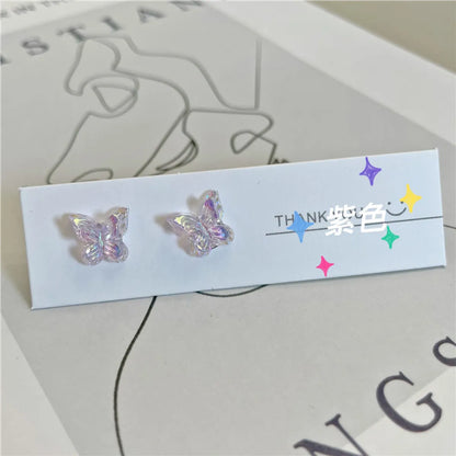 Fairy Style Butterfly Synthetic Resin Women's Ear Studs 1 Pair