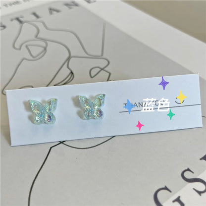 Fairy Style Butterfly Synthetic Resin Women's Ear Studs 1 Pair