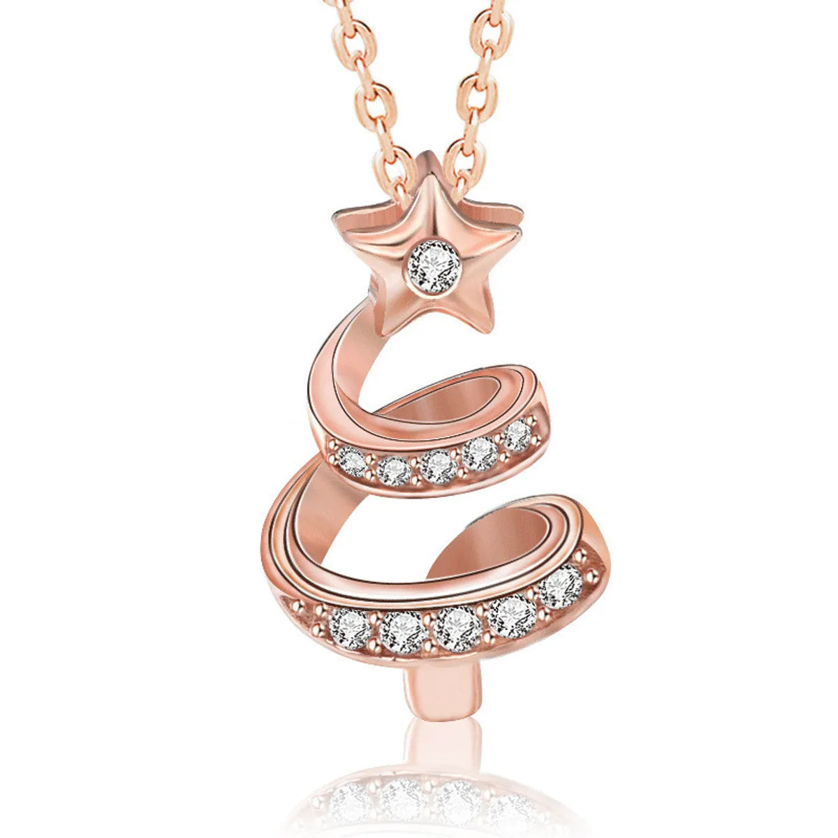 Fairy Style Conch Heart Shape Rose Gold Plated Gold Plated Silver Plated Artificial Diamond Rhinestones Alloy Wholesale Pendant Necklace