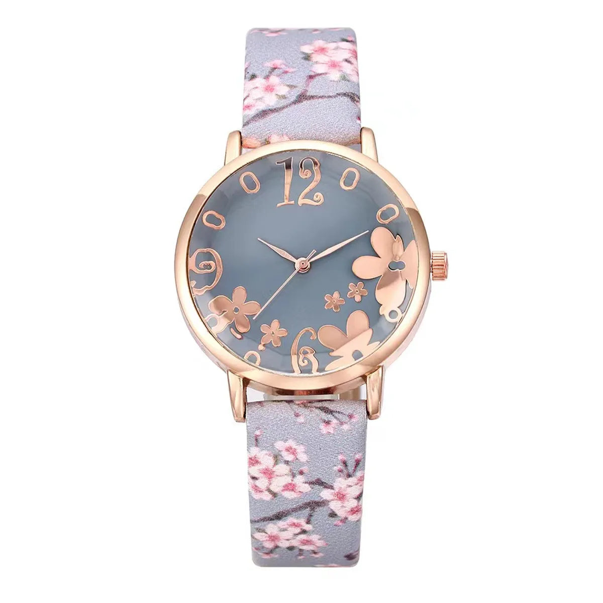 Fairy Style Elegant Flower Petal Needle Quartz Women'S Watches