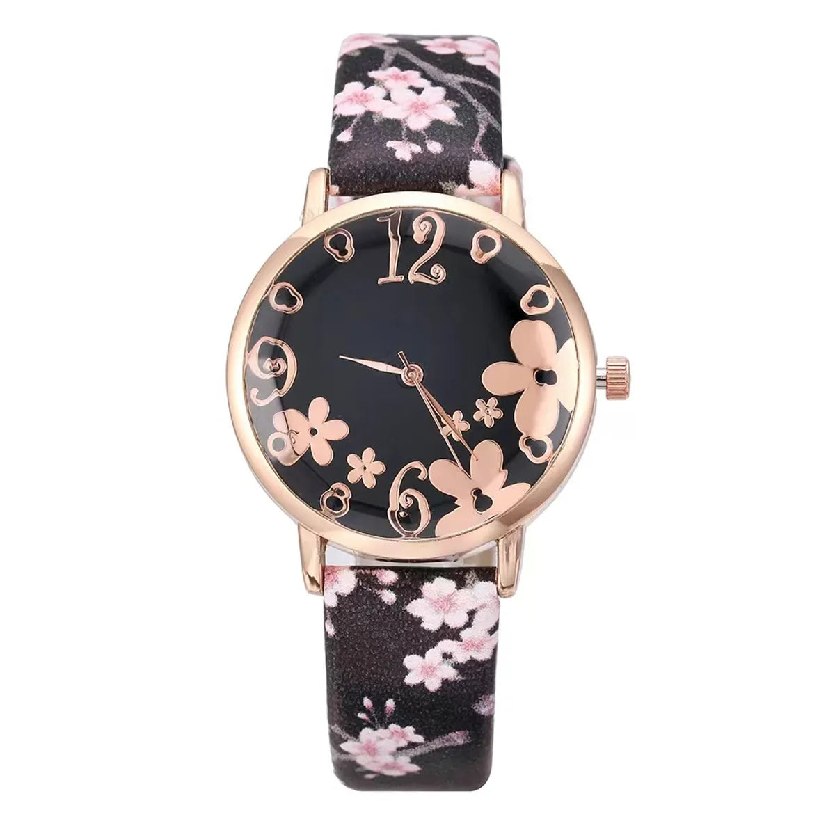 Fairy Style Elegant Flower Petal Needle Quartz Women'S Watches