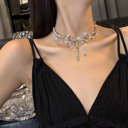 Fairy Style Elegant Lady Water Droplets Alloy Plating Inlay Rhinestones Women'S Choker