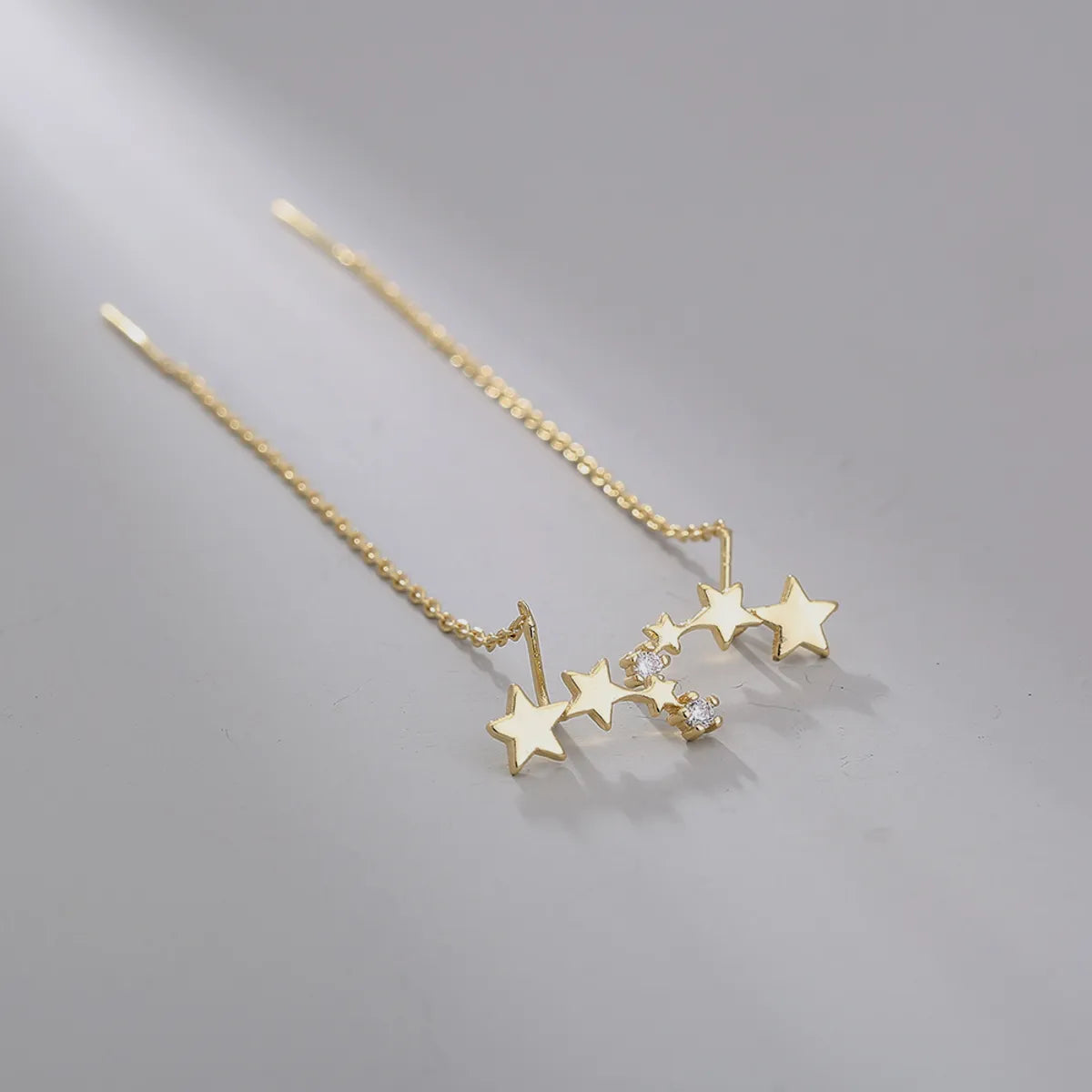 Exquisite Romantic Stars Fringed Zircon Hanging Earrings Micro-inlaid Star Zircon Earrings Eardrop Hanging Earrings Female 2