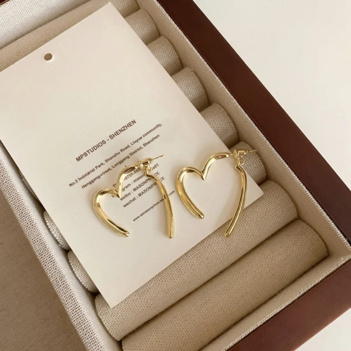 Fairy Style Heart Shape Alloy Irregular Women's Ear Studs