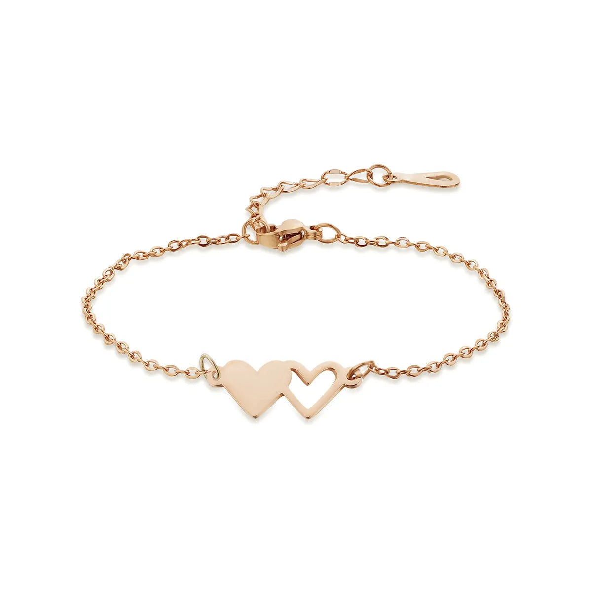 Fairy Style Heart Shape Stainless Steel Gold Plated Bracelets In Bulk